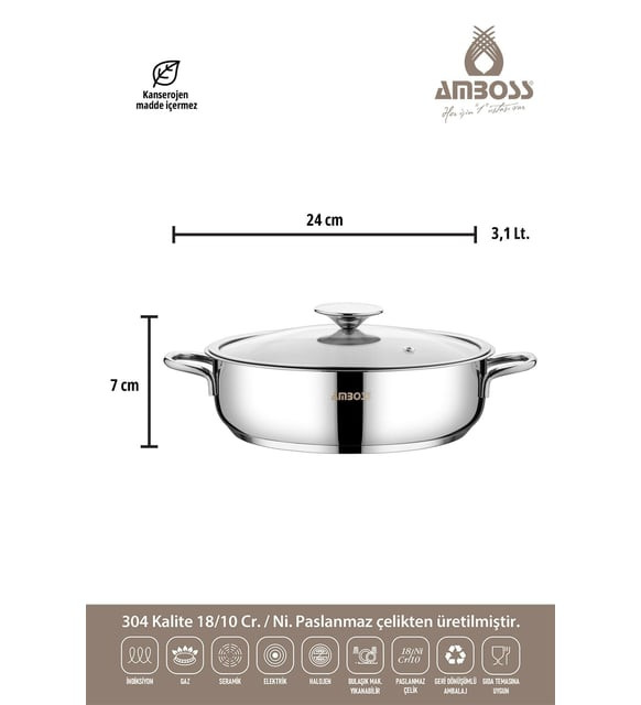سرویس قابلمه استیل ۸ پارچه Amboss ترکیه کد 0700